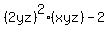 %282yz%29%5E2%28xyz%29-2