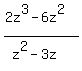 %282z%5E3-6z%5E2%29%2F%28+z%5E2-3z%29