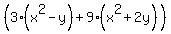 %283%28x%5E2-y%29%2B9%28x%5E2%2B2y%29%29