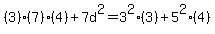 %283%29%287%29%284%29+%2B+7d%5E2+=+3%5E2%283%29+%2B+5%5E2%284%29