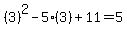%283%29%5E2-5%283%29%2B11=5