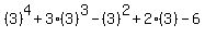 %283%29%5E4%2B3%283%29%5E3-%283%29%5E2%2B2%283%29-6