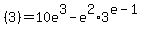 %283%29+=+10e%5E3+-+e%5E2%2A3%5E%28e+-+1%29
