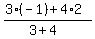 %283%2A%28-1%29%2B4%2A2%29%2F%283%2B4%29