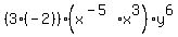 %283%2A%28-2%29%29%28x%5E%28-5%29%2Ax%5E3%29y%5E6%29
