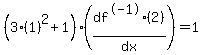 %283%2A%281%29%5E2+%2B1%29%2A%28df%5E-1%282%29%2Fdx%29+=+1
