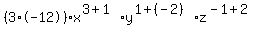 %283%2A-12%29%2Ax%5E%283%2B1%29%2Ay%5E%281%2B%28-2%29%29%2Az%5E%28-1%2B2%29