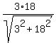 %283%2A18%29%2Fsqrt%283%5E2%2B18%5E2%29