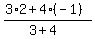 %283%2A2%2B4%2A%28-1%29%29%2F%283%2B4%29