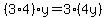 %283%2A4%29y=3%2A%284y%29