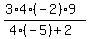 %283%2A4%2A%28-2%29%2A9%29%2F%284%28-5%29+%2B+2%29