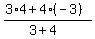 %283%2A4+++%2B4%2A%28-3%29%29%2F%283%2B4%29