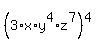 %283%2Ax%2Ay%5E4%2Az%5E7%29%5E4