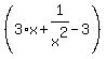 %283%2Ax%2B1%2Fx%5E2-3%29