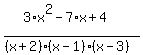 %283%2Ax%5E2+-+7%2Ax+%2B+4%29+%2F+%28%28x+%2B+2%29%2A%28x+-+1%29%2A%28x+-+3%29%29