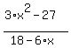 %283%2Ax%5E2-27%29%2F%2818-6%2Ax%29