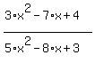 %283%2Ax%5E2-7%2Ax%2B4%29%2F%285%2Ax%5E2-8%2Ax%2B3%29