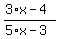 %283%2Ax-4%29%2F%285%2Ax-3%29