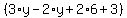 %283%2Ay-2%2Ay%2B2%2A6%2B3%29