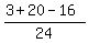 %283%2B20-16%29%2F24
