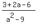 %283%2B2a-6%29%2F%28a%5E2-9%29