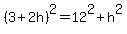 %283%2B2h%29%5E2+=+12%5E2+%2B+h%5E2+