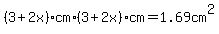 %283%2B2x%29cm%2A%283%2B2x%29cm=1.69cm%5E2