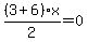 %283%2B6%29x%2F2=0