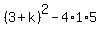 %283%2Bk%29%5E2-4%2A1%2A5