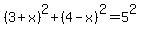 %283%2Bx%29%5E2%2B%284-x%29%5E2=5%5E2
