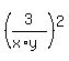 %283%2F%28x%2Ay%29%29%5E2