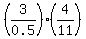 %283%2F0.5%29%2A%284%2F11%29