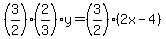 %283%2F2%29%282%2F3%29y+=+%283%2F2%29%282x-4%29