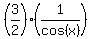 %283%2F2%29%2A%281%2Fcos%28x%29%29