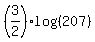 %283%2F2%29%2Alog%28%28207%29%29