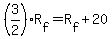%283%2F2%29R%5Bf%5D=R%5Bf%5D%2B20