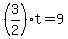 %283%2F2%29t+=+9