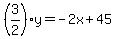 %283%2F2%29y=-2x%2B45
