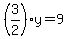 %283%2F2%29y=9