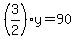 %283%2F2%29y=90