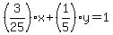 %283%2F25%29%2Ax+%2B+%281%2F5%29%2Ay+=+1