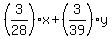 %283%2F28%29x%2B%283%2F39%29y