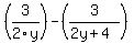 %283%2F2y%29+-+%283%2F%282y%2B4%29%29