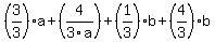 %283%2F3%29a+%2B+%284%2F3a%29+%2B+%281%2F3%29b+%2B+%284%2F3%29b