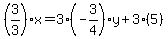 %283%2F3%29x=3%28-3%2F4%29y%2B3%285%29