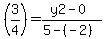 %283%2F4%29+=+%28y2-0%29%2F%285-%28-2%29%29