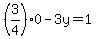%283%2F4%290-3y=1
