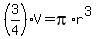%283%2F4%29V+=+pi%2Ar%5E3
