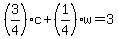 %283%2F4%29c%2B%281%2F4%29w=3