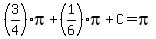 %283%2F4%29pi%2B%281%2F6%29pi%2BC=pi